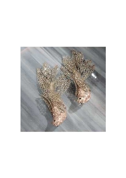 Yılbaşı Süsü Rose Kuş 2 Adet, Yapay Kuş, Noel, Yılbaşı, Ağaç Süsü, Dekor
