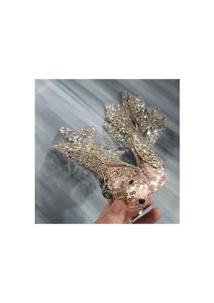 Yılbaşı Süsü Rose Kuş 2 Adet, Yapay Kuş, Noel, Yılbaşı, Ağaç Süsü, Dekor