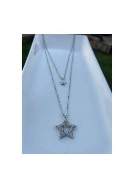 Yıldız Taşlı Ikili Kolye modelleri