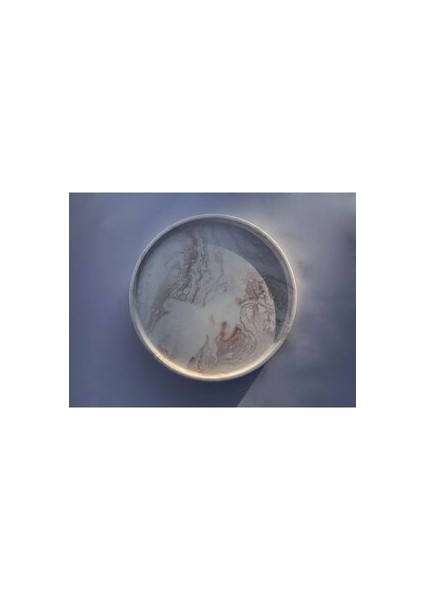 Beton Mermer Desenli Kahverengi 26CM Banyo,dekoratif,sunumluk Tepsi Beyaz 1 fiyatları