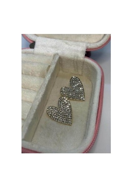 Zirkon Taş Kaplama Kalp Küpe fiyatları