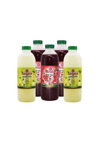 Nartalya Sıkma Nar Suyu 3 Adet 950 ml ve Nartalya Limonata 2 Adet 900 ml