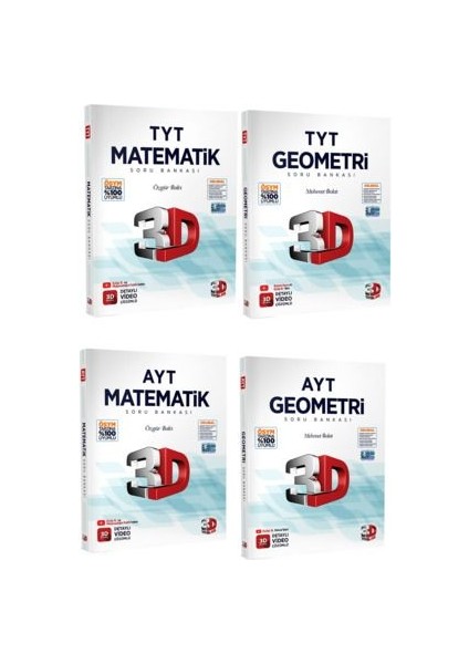 Tyt Matematik - Tyt Geometri - Ayt Matematik - Ayt Geometri Soru Bankası Seti