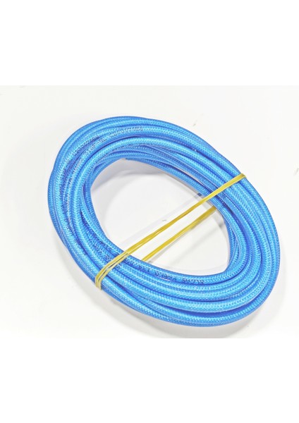 Mavi Renk 4mm Cam Elyaf Örgü Yanmaz Kablo 5metre, -60/+180°C