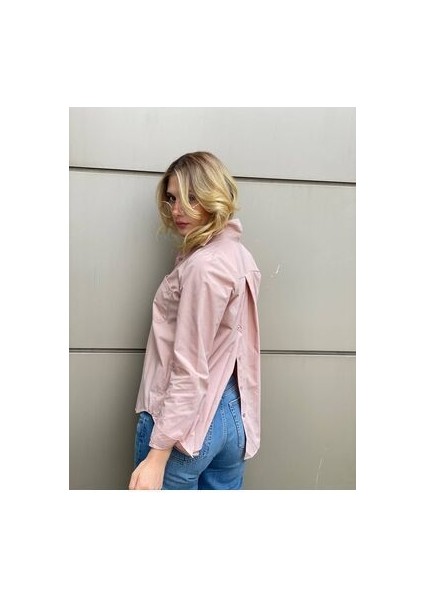 Açık Pembe Sırt Düğme Detaylı Gömlek fiyatları