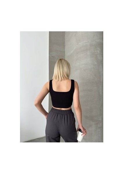 Kadın Fitilli Kaşkorse Kare Yaka Crop Atlet Body modelleri