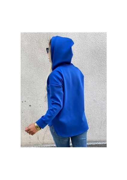 Saks Mavi 3 Iplik Kapişonlu Sweat fırsatları