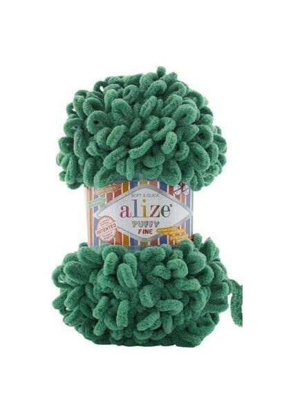 Küçük Ilmekli Puffy Fine 5'li El Örgü Ipi 532 Çimen