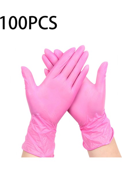 150G Tarzı L Boyutu Tek Kullanımlık Pembe Nitril Eldiven Lateks Içermez Su Geçirmez Pvc Ev Işleri Su Geçirmez Pembe Çalışma Eldiveni Mutfak Pişirme Araçları (Yurt Dışından)