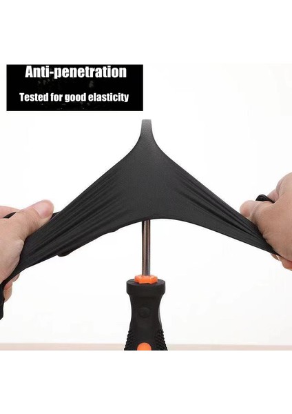 XL-100PCS Tarzı Siyah Kimyasal Dirençli Kauçuk Nitril Lateks Çalışma Ev Işleri Mutfak Ev Temizliği Araba Tamiri Dövme Araba Yıkama Eldivenleri (Yurt Dışından)