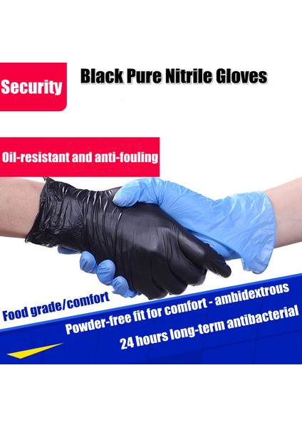 Tpe Stili M Boyutu Siyah Tek Kullanımlık Lateks Eldiven Yağ Geçirmez Nitril Eldiven Iş Mutfak Ev Yıkama Bahçe Temizliği Için (Yurt Dışından) fırsatları