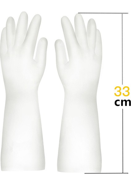 33CM Tarzı L Boyutu Yeni Dayanıklı Kalınlaştırılmış Nitril Ev Eldiveni Ev Işleri Temiz Mutfak Bulaşık Eldiveni Çamaşır Yıkama Su Geçirmez Kauçuk Eldiven (Yurt Dışından)
