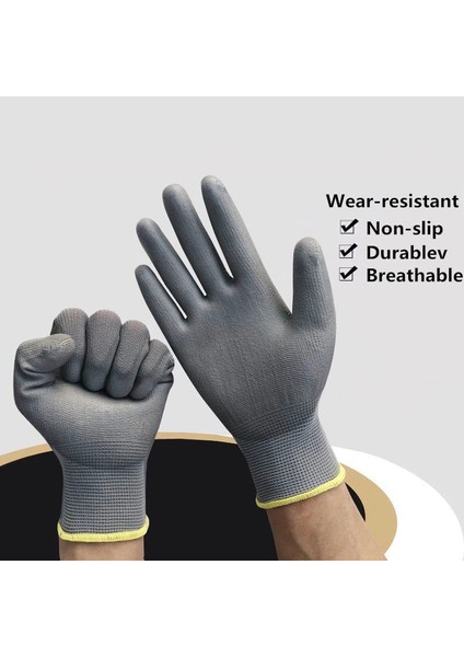 Beyaz 12 Çift Stili S Beden 12 Çift Pu Nitril Güvenlik Iş Eldiveni Esnek Avuç Kaplamalı Koruyucu Çalışma Eldiveni Otomotiv Ev Mekanik Için Ce EN388 (Yurt Dışından) modelleri