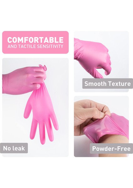 150G Tarzı S Beden Tek Kullanımlık Pembe Nitril Eldiven Lateks Içermez Su Geçirmez Pvc Ev Işleri Su Geçirmez Pembe Çalışma Eldiveni Mutfak Pişirme Araçları (Yurt Dışından)
