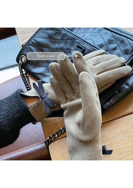 Stil C Gri Stil Kadın Kış Eldiveni Kore Versiyonu Sevimli Kurdele Yumuşak Kalın Peluşlu Sonbahar Bisiklet Sıcak Tutma Dokunmatik Ekran (Yurt Dışından) fırsatları