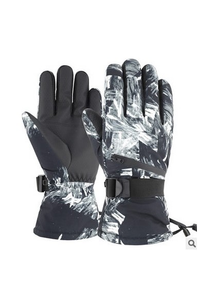 No.1 Stili Xl Boyutu Termal Kayak Eldiveni Erkek Kadın Kış Polar Su Geçirmez Sıcak Kar Kayak Eldiveni Parmak Dokunmatik Ekran Için Kayak Sürme (Yurt Dışından)