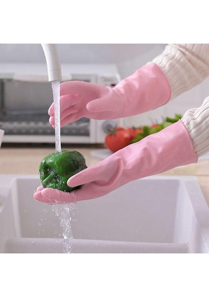 Yeşil Stil L Boyutu 3 Çift Set Uzun Kollu Bulaşık Yıkama Ev Temizliği Eldiveni Mutfak Bulaşık Eldiveni Kauçuk Bandı Doğal Lateks Eldiven E (Yurt Dışından) modelleri