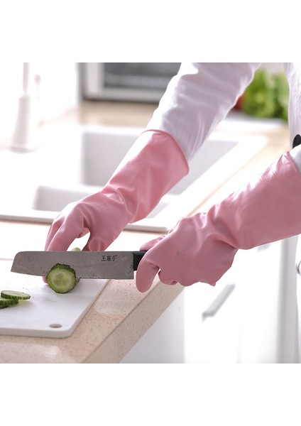 Yeşil Stil L Boyutu 3 Çift Set Uzun Kollu Bulaşık Yıkama Ev Temizliği Eldiveni Mutfak Bulaşık Eldiveni Kauçuk Bandı Doğal Lateks Eldiven E (Yurt Dışından) fırsatları