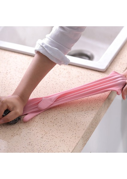 Yeşil Stil L Boyutu 3 Çift Set Uzun Kollu Bulaşık Yıkama Ev Temizliği Eldiveni Mutfak Bulaşık Eldiveni Kauçuk Bandı Doğal Lateks Eldiven E (Yurt Dışından) indirimleri