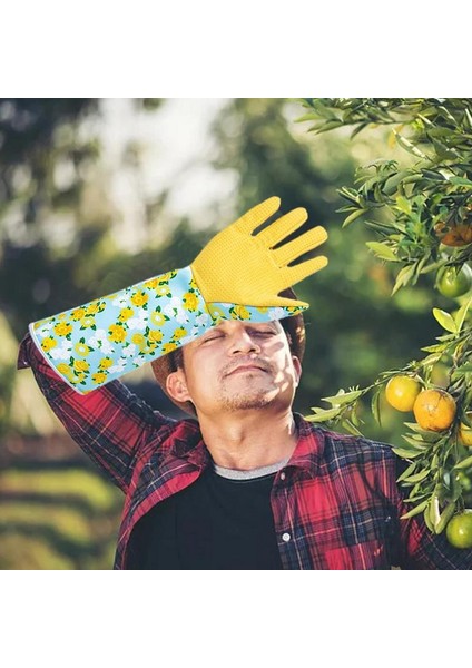Küçük Mavi Çiçek Tarzı Bahçe Eldiveni Diken Geçirmez Bahçe Dikme Eldiveni Flanel Çiçek Baskılı Uzun Kol Koruma Eldiveni Bahçe Işleri Için (Yurt Dışından) indirimleri