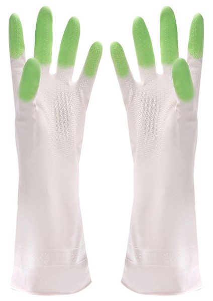 Stil 1 Stili 1 Çift Kolluklu Kauçuk Eldiven Mutfak Bulaşık Yıkama Çok (Yurt Dışından)