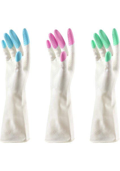 Stil 1 Stili 1 Çift Kolluklu Kauçuk Eldiven Mutfak Bulaşık Yıkama Çok (Yurt Dışından) fırsatları