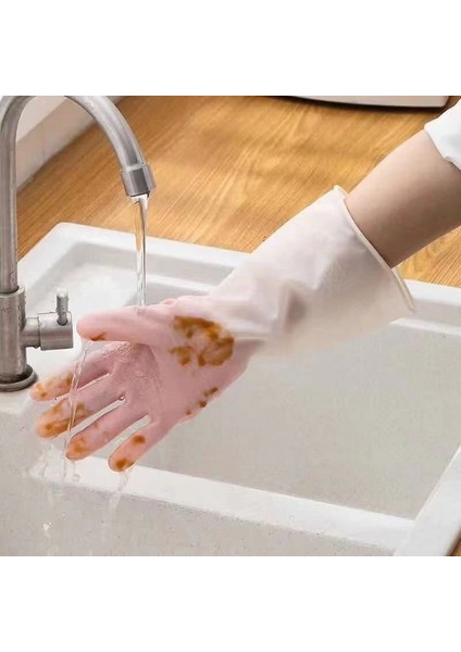 Mavi Stil L Boyutu Ev Işlerinde Bulaşık Yıkama Lastik Eldiveni Mutfak Bulaşık Yıkama Eldiveni Su Geçirmez Banyo Temizleme Ev Işleri Eldiveni Dayanıklı 1 Çift (Yurt Dışından) indirimleri
