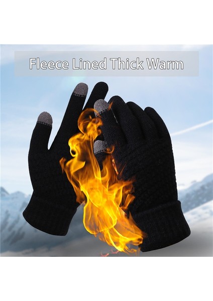 Gri Tarzı Kış Sıcak Örme Eldiven Dokunmatik Ekran Örme Eldiven Kalın Sıcak Yetişkin Eldiveni Erkek Kadınlar Için (Yurt Dışından) indirimleri