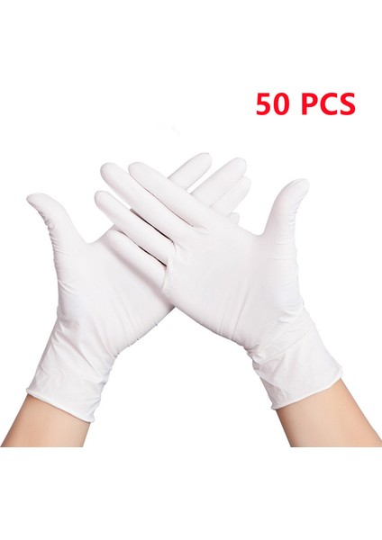 Beyaz 50PCS Tarzı Xs Boyutu 100 Paket Nitril Tek Kullanımlık Eldiven Gıda Sınıfı Su Geçirmez Siyah Kalın Eldiven Ev Temizliği Mutfak Mekanik Çalışma Için (Yurt Dışından)