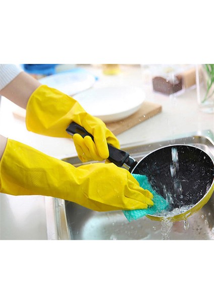 Kalın Stil M Boyutu Kauçuk Ev Işlerinde Bulaşık Yıkama Eldiveni Su Geçirmez Ev Eldiveni Bulaşık Yıkama Kauçuk Eldiveni Kalın (Yurt Dışından) indirimleri