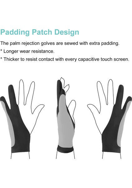 2 Adet Tarzı S Beden 2 Adet Iki Parmak Eldiven Çizim Kalem Ekran Kağıt Sanat Boyama Eskiz iPad Gra Tablet Için Sanatçı Eldivenleri - Reddedilmeyen Avuç Içi (Yurt Dışından) fiyatları