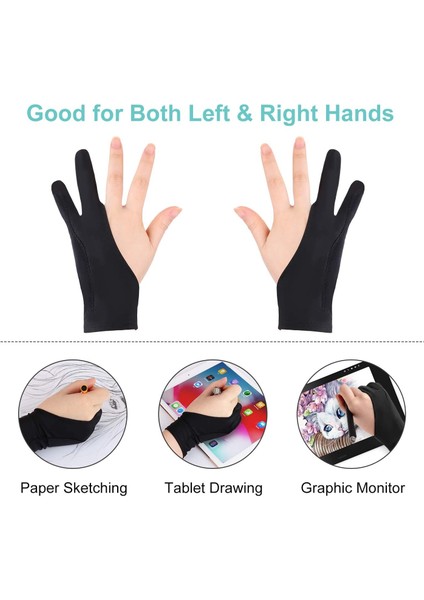 2 Adet Tarzı S Beden 2 Adet Iki Parmak Eldiven Çizim Kalem Ekran Kağıt Sanat Boyama Eskiz iPad Gra Tablet Için Sanatçı Eldivenleri - Reddedilmeyen Avuç Içi (Yurt Dışından) fırsatları