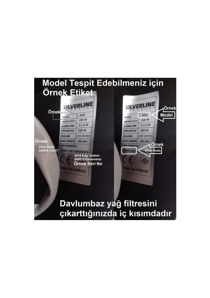 3480 (3480610304) Davlumbaz Karbon Filtre modelleri