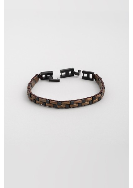 Hematit Taşlı Çelik Erkek Bileklik