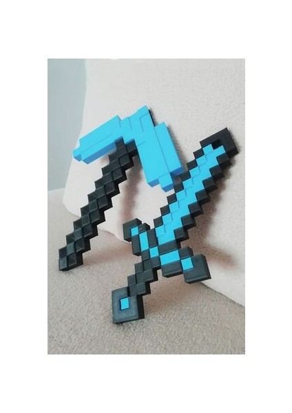 BURSA3DFILAMENT Minecraft Oyuncak Mavi Balta Figürü/ Çocuk Oyuncak Mavi Balta Figürü