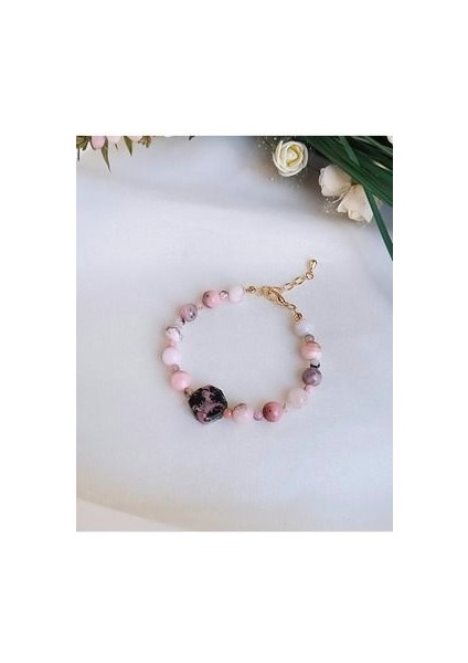 Doğal Taş Bileklik Pembe Opal Taşı fiyatları