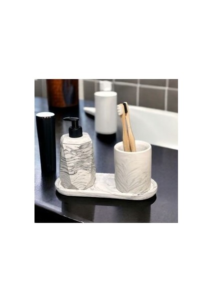 Marble Serisi Banyo Seti Beton