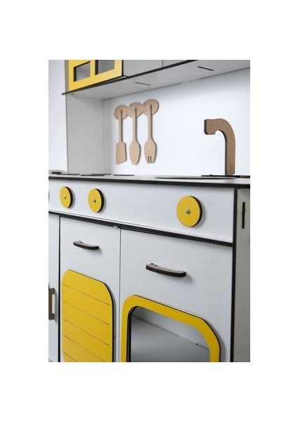 Oyuncak Mutfak, Ahşap Oyuncak Mutfak, 6.4 mm Mdf, Montessori Mutfak, Mutfak Seti Oyuncak fiyatları