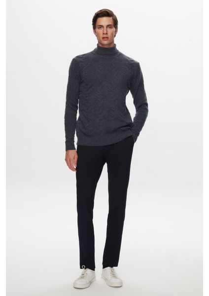 Ds Damat Regular Fit Indigo Jakar Desenli Kazak