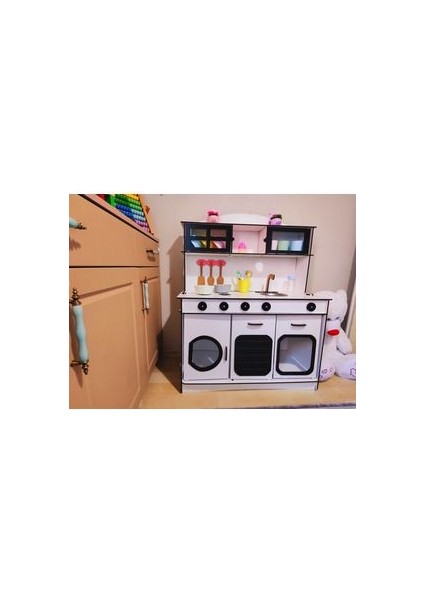 Oyuncak Mutfak, Ahşap Oyuncak Mutfak, 6.4 mm Mdf, Montessori Mutfak, Mutfak Seti Oyuncak