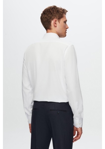 Ds Damat Slim Fit Beyaz Düz Gömlek modelleri