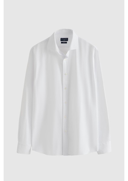 Ds Damat Slim Fit Beyaz Düz Gömlek indirimleri