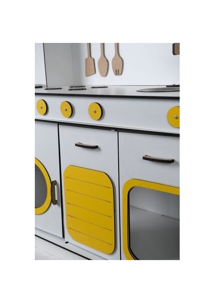 Oyuncak Mutfak, Ahşap Oyuncak Mutfak, 6.4 mm Mdf, Montessori Mutfak, Mutfak Seti Oyuncak indirimleri