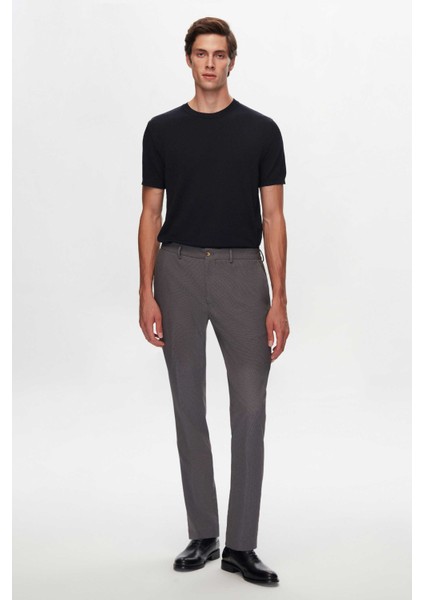Slim Fit Lacivert Düz Örgü Rayon Triko T-Shirt