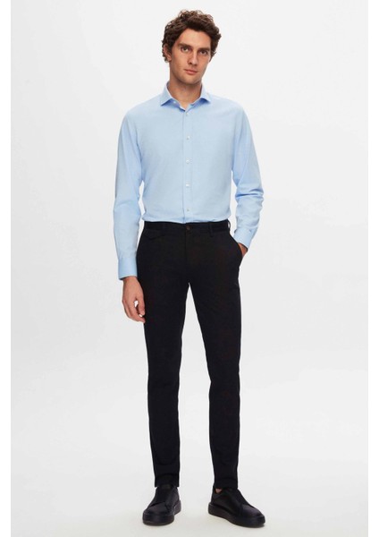 Ds Damat Slim Fit Mavi Düz Gömlek fırsatları