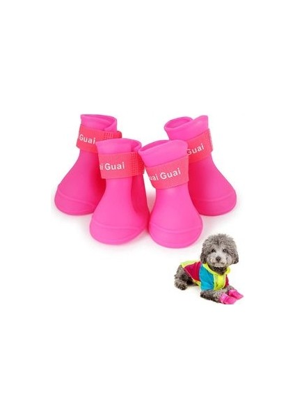 Silikon Köpek Ayakkabısı -Pembe