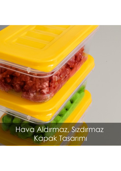 12'li Buzdolabı Düzenleyici Organizer - Mikrodalga ve Difrize Uygun Saklama Kabı - 12X240ML Sarı