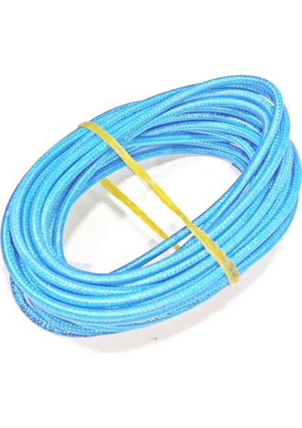 Mavi Renk 1,5mm Cam Elyaf Örgü Yanmaz Kablo 5metre, -60/+180°C