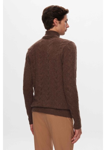 Ds Damat Regular Fit Kahverengi Jakar Desenli Kazak