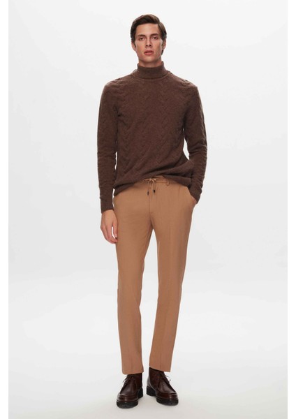 Ds Damat Regular Fit Kahverengi Jakar Desenli Kazak